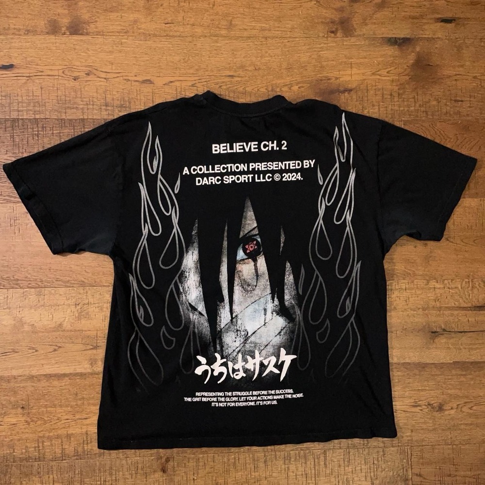 Darc Sport Naruto Shippuden T-Shirt Mens XL Black Streetwear Sasuke Limited 172